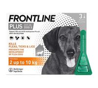 Frontline – Flea & Tick Treatment – FRONTLINE Plus for Dogs & Cats, Small (2-10kg) – 3 Pipettes