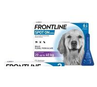 FRONTLINE Spot on Flea Large Dogs 20kg - 40kg - 6 Pipette Pack