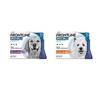 FRONTLINE Spot On Flea & Tick Treatment for Large Dogs (20-40 kg) - 3 Pipettes & Spot On Flea & Tick Treatment for Small Dogs (2-10 kg) - 3 Pipettes