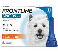FRONTLINE SPOT-ON Flea & Tick Treatment for Small Dogs (2kg-10kg) - 6 Pipettes
