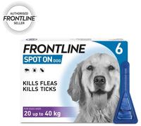 FRONTLINE Spot on Flea Large Dogs 20kg - 40kg - 6 Pack -DOB 2026.