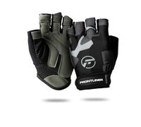 Frontliner Weight Lifting Gloves - Anti-Slip Padded Palm, Half-Finger Gym Gloves for Men & Women, Stretchable Fitness Gloves for Strength Training, Calisthenics, Cycling, and Workouts (Grey Camo, XXL)
