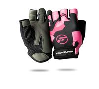 FRONTLINER Weight Lifting Gloves - Anti-Slip Padded Palm, Half-Finger Gym Gloves for Men & Women, Stretchable Fitness Gloves for Strength Training, Calisthenics, Cycling, and Workouts (Pink Camo, S)