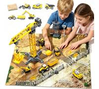 Frontoytall Construction Themed Sand Play Set Excavator Dump Truck Toy for | Bulldozer Dump Crane Play Sand Sensory Toy Educational Learning Toy Birthday Gift for Kids Toddlers Boys 3 4 5 6 7