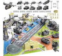 Frontoytall Military Base Toy Set for Kids, Army Playset Transport Plane