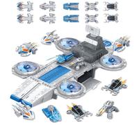 Frontoytall Space Toys for Kids 3-8, Large Spaceship Playset with Fighter Jets, Tanks & Exploring Vehicle, STEM Educational Toy for Boys Girls, Space Adventure Gift for Birthday Christmas