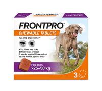 FRONTPRO Chewable Tablets Flea & Tick Treatment for Dogs 3 Pack (25-50