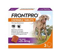 FRONTPRO® Chewable Tablets Flea and Tick Treatment for Dogs - 25-50kg - 3 Pack