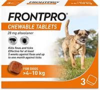 Frontpro Chewable Tablets Flea & Tick Treatment For Medium Dogs (4-10Kg) 3 Pack