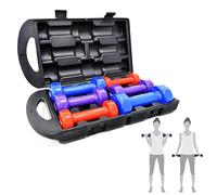FROOBY 10kg Neoprene Hand Dumbbell Weight Set Carry Case, Cast Iron Hex Anti Roll, Non Slip Exercise Set, Vinyl Coated Fitness Weights, Home, Gym Dumbbell Strength Training, Hand Weights, Carry Case