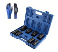 FROOBY 3/4 Inch Drive Impact Socket Set, 8 Piece 24-38mm, Heavy Duty Deep Long Metric Impact Sockets, Wheel Nut Removal, HGV Truck Lorry Bus 4x4 Van, High Torque Garage Workshop Mechanic Tools