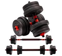 FROOBY 40KG Adjustable Dumbbell & Barbell Weight Set with Foam-Padded Connector. Free Weights for Home Gym, Strength Training, Non-Slip TPR Grips, PE Shell Plates, Compact Storage