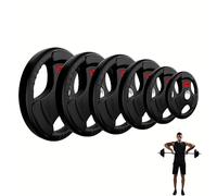 FROOBY Cast Iron Rubber Coated 2.5kg-25kg Weight Plates Pair Set 2” Inch Hole Tri-Grip Olympic Barbell Discs Heavy Duty Gym Plates for Dumbbell Strength Training, Deadlifts, Fitness (2.5, Kilograms)