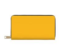 FROON Amber Yellow Long Faux Leather Clutch Chic Stylish Women's Wallets for Modern Women Large Capacity Card Holder and Organizer Pockets Durable Purse Handbag for Everyday Travel