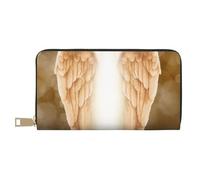 FROON Angel Wing Long Faux Leather Clutch Chic Stylish Women's Wallets for Modern Women Large Capacity Card Holder and Organizer Pockets Durable Purse Handbag for Everyday Travel