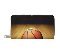 FROON Basketball Arena Long Faux Leather Clutch Chic Stylish Women's Wallets for Modern Women Large Capacity Card Holder and Organizer Pockets Durable Purse Handbag for Everyday Travel