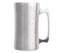FROON Beer Mug Narrow Waist Metal Vacuum Cup Insulated Beer Mug Multipurpose Beer Stein with Comfortable Handle and Lid for Milk Coffee Beer for Club Hotel Cafe Bar