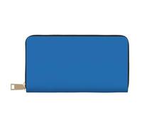 FROON Berlin Blue Long Faux Leather Clutch Chic Stylish Women's Wallets for Modern Women Large Capacity Card Holder and Organizer Pockets Durable Purse Handbag for Everyday Travel