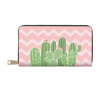 FROON Cactus Desert Long Faux Leather Clutch Chic Stylish Women's Wallets for Modern Women Large Capacity Card Holder and Organizer Pockets Durable Purse Handbag for Everyday Travel