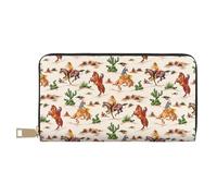 FROON Cowboy Ride Horse Long Faux Leather Clutch Chic Stylish Women's Wallets for Modern Women Large Capacity Card Holder and Organizer Pockets Durable Purse Handbag for Everyday Travel