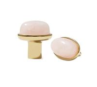 FROON Crystal Marble Oval Cabinet Knobs Titanium Silver Ideal for Dressers, Kitchen Cabinets, and Luxury Furniture Hardware(Gold-Pink)