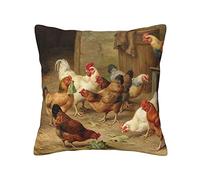 FROON Four Seasons Universal Farm Chickens Pillow Cover Ideal As A Sofa Pillow, Waist Cushion, Or Decorative Seat Pad