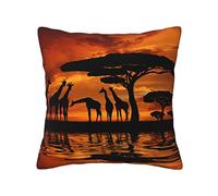 FROON Four Seasons Universal Giraffe Under The Tree In Africa Pillow Cover Ideal As A Sofa Pillow, Waist Cushion, Or Decorative Seat Pad