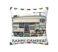 FROON Four Seasons Universal Happy Camper Pillow Cover Ideal As A Sofa Pillow, Waist Cushion, Or Decorative Seat Pad