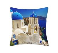 FROON Four Seasons Universal Santorini Greek Island Sea View Pillow Cover Ideal As A Sofa Pillow, Waist Cushion, Or Decorative Seat Pad