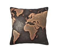 FROON Four Seasons Universal World Map Continents Pillow Cover Ideal As A Sofa Pillow, Waist Cushion, Or Decorative Seat Pad