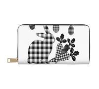 FROON Happy Easter Long Faux Leather Clutch Chic Stylish Women's Wallets for Modern Women Large Capacity Card Holder and Organizer Pockets Durable Purse Handbag for Everyday Travel