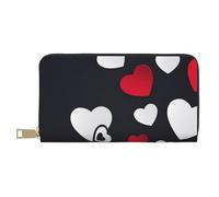 FROON Happy Valentine's Day Long Faux Leather Clutch Chic Stylish Women's Wallets for Modern Women Large Capacity Card Holder and Organizer Pockets Durable Purse Handbag for Everyday Travel