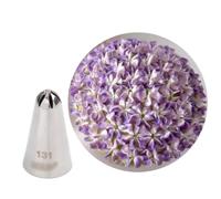 FROON No. 131 Stainless Steel 6-Petal Flower Tip Baking Tool 6-Tooth Cored Decorating Nozzle for Cakes, Cookies Cream Piping Pastry Nozzles