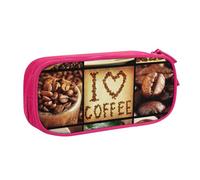 FROON Pouch for School Office Supplies Coffee Collage Big Capacity Pen Case Large Capacity Pencil Bag for Students Stationery Pouch Pencil Box Desk Organizer with Smooth Zipper Portable Pencil