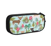 FROON Pouch for School Office Supplies Dog Pineapple Big Capacity Pen Case Large Capacity Pencil Bag for Students Stationery Pouch Pencil Box Desk Organizer with Smooth Zipper Portable Pencil