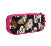 FROON Pouch for School Office Supplies English Bulldogs Big Capacity Pen Case Large Capacity Pencil Bag for Students Stationery Pouch Pencil Box Desk Organizer with Smooth Zipper Portable Pencil