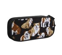 FROON Pouch for School Office Supplies English Bulldogs Big Capacity Pen Case Large Capacity Pencil Bag for Students Stationery Pouch Pencil Box Desk Organizer with Smooth Zipper Portable Pencil