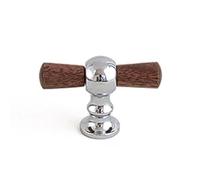 FROON Vintage Solid Brass Walnut Wood Cabinet Handles, Antique Bronze Drawer Pulls Wardrobe Door, Brushed Finish(Silver,54mm)