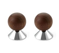FROON Walnut Wood and Brass Cabinet Knobs Single Hole, Three Finishes for Drawers, Wardrobes, and Cabinets(Silver,30mm)