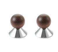 FROON Walnut Wood and Brass Cabinet Knobs Single Hole, Three Finishes for Drawers, Wardrobes, and Cabinets(Silver,24mm)