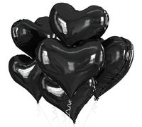 Froova 24 Inch Black Heart Balloons Large Matte Black Heart Shaped Foil Aluminum Helium Balloon for Graduation Wedding Anniversary Halloween Birthday Baby Shower Valentine Day Emo Party Decorations