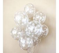 Froova Christmas Balloons 12 Inch Winter Wonderland Balloon Transparent Snowflake Latex Party Balloons for Merry Christmas Xmas Snow Winter Baby Shower Princess Holiday Birthday Party Decorations