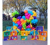 Froova Day of the Dead Balloon Arch Kit Dia De Los Muertos Decorations Colorful Balloons Garland Sugar Skull Foil Balloons for Halloween Trunk or Treat Altar Mexican Fiesta Festival Party Decorations