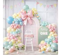Froova Patel Balloon Garland Arch Kit, 138 PCS Macaron Pink Yellow Green Blue Pastel Rainbow Colorful Balloon for Easter Spring Baby Shower Wedding Birthday Party Decorations