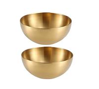 FROOWAN 2 Pack 3L Large Stainless Steel Serving Bowls for Fruit, Ramen, Salad, Pasta, Soup, Set of 2, Dishwasher and Microwave Safe, Gold (Gold)