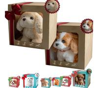 Froplay Dog, Realistic Robot Puppy, Robot Dogs That Act Like Real Dogs, Electronic Interactive Stuffed Dog For Sitting, Barking, Walking And Running Brown (H-2PCS)