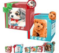 Froplay Dog, Realistic Robot Puppy, Robot Dogs That Act Like Real Dogs, Electronic Interactive Stuffed Dog For Sitting, Barking, Walking And Running Brown (Q-2PCS)