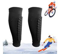 Frost Armours Ski Shields, Shinbang Protector 2.0, Shin Defender Shin Guards, Long Breathable Elastic Honeycomb Anti-Collision Leggings Protective Cover (Black, L)