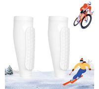 Frost Armours Ski Shields, Shinbang Protector 2.0, Shin Defender Shin Guards, Long Breathable Elastic Honeycomb Anti-Collision Leggings Protective Cover (White, M)