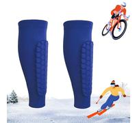 Frost Armours Ski Shields, Shinbang Protector 2.0, Shin Defender Shin Guards, Long Breathable Elastic Honeycomb Anti-Collision Leggings Protective Cover (Blue, L)